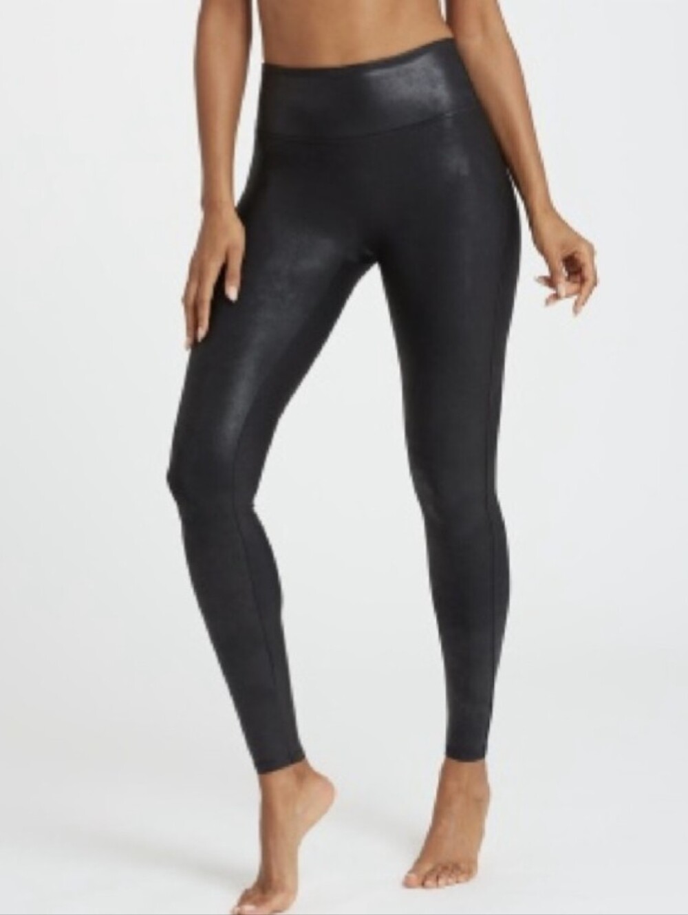 Spanx Black Women’s small High-Waist Faux Leather Leggings Stretchy Pants